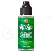 Kiwi, Passionfruit & Guava Shortfill E-Liquid by Mix Labs 100ml