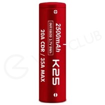 Vapcell K25 18650 Rechargeable Vape Battery (2500mAh 20A)